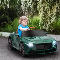 HOMCOM Bentley Bacalar Licensed 12V Kids Electric Car, with Remote Control, Horn, Lights, Music, Suspension Wheels, Green - 2