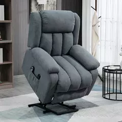 HOMCOM Power Lift Recliner Chair with Massage, Overstuffed Lift Chair for Elderly with Footrest, Remote, Side Pocket, Dark Grey - 2