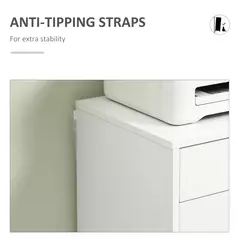 Vinsetto Seven-Drawer Filing Cabinet, with Wheels - White - 7