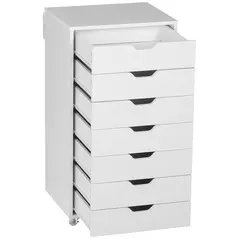 Vinsetto Seven-Drawer Filing Cabinet, with Wheels - White - 8