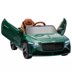 HOMCOM Bentley Bacalar Licensed 12V Kids Electric Car, with Remote Control, Horn, Lights, Music, Suspension Wheels, Green - 1