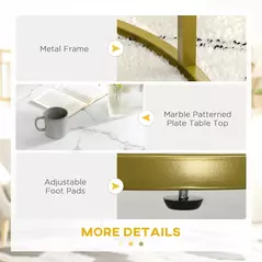 HOMCOM Coffee Table Set of 2, Round Nest of Tables with Metal Frame, Modern Side Tables for Living Room, White - 6