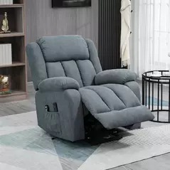 HOMCOM Power Lift Recliner Chair with Massage, Overstuffed Lift Chair for Elderly with Footrest, Remote, Side Pocket, Dark Grey - 9