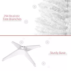 HOMCOM 5ft Unlit Artificial Christmas Tree, Pencil Slim Xmas Tree with Solid Stand and Realistic Branches, White - 6