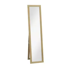 HOMCOM Rustic Full Length Mirror, 37 x 157 cm, Farmhouse Wall Hanging and Freestanding Floor Mirror for Living Room, Bedroom, Natural - 1