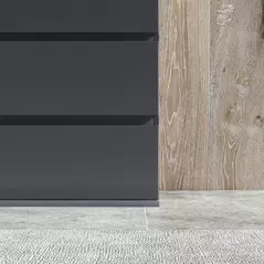 HOMCOM 5-Drawer Modern Dresser, High Gloss Storage Drawer Unit for Bedroom, Grey - 8