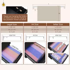 Vinsetto 2-Drawer Vertical Filing Cabinet with Lock and 5 Wheels, Steel Mobile File Cabinet, for A4, Legal and Letter Size, Pre-Assembled Body, Black - 5