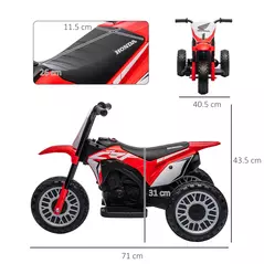 HOMCOM 6V Kids Motorbike, Three-Wheel Kids Electric Motorbike with Horn, Startup Sound for Ages 18-36 Months - Red - 3
