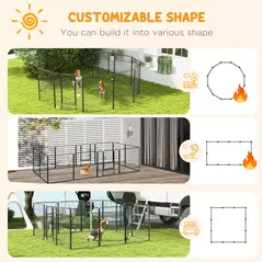 PawHut 12 Panels Heavy Duty Puppy Playpen, for Small Dogs, Indoor and Outdoor Use - Silver - 4
