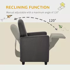 HOMCOM 2 in 1 design Kids Sofa Armchair with Footrest for Children Playroom Bedroom Living Room, 55 x 50 x 67cm, Grey - 4
