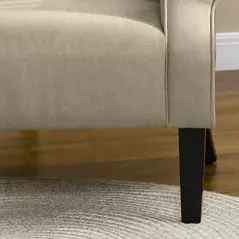 HOMCOM Upholstered Accent Chair with Rolled Arms and Wood Legs, Armchair for Living Room Bedroom, Beige - 8