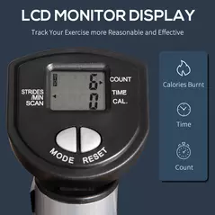 HOMCOM Adjustable Twist Stepper Fitness Step Machine, LCD Screen, Height-Adjust Handlebars, Home Gym, Silver and Black - 5