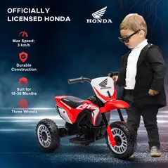 HOMCOM 6V Kids Motorbike, Three-Wheel Kids Electric Motorbike with Horn, Startup Sound for Ages 18-36 Months - Red - 4