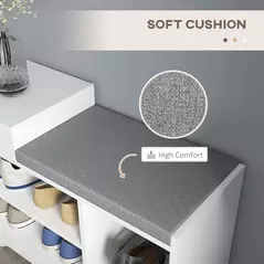 HOMCOM Multi-Compartment Shoe Bench, with Seat - White - 6