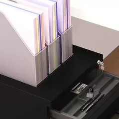 Vinsetto 3-Drawer Filing Cabinet with Lock, Mobile Steel File Cabinet for A4, Legal and Letter Size, Under Desk Drawers with Pre-Assembled Body for Home Office, 37 x 43.5 x 60 cm, Black - 9