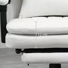 Vinsetto Office Chair, Ergonomic Desk Chair with 6-Point Vibration Massage and Lumbar Heating, Computer Chair with Lumbar Support Pillow, 155° Reclining Back and Footrest, Cream White - 8