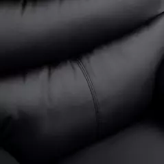 HOMCOM PU Leather Reclining Chair, Manual Recliner Chair with Padded Armrests, Retractable Footrest and Wood Frame, Black - 9