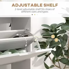 HOMCOM Shoe Storage Cabinet, 4 Flip Drawers, Shoe Organizer for 8-16 Pairs of Shoes, White - 5