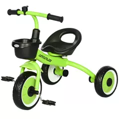 AIYAPLAY Kids Trike, Tricycle, with Adjustable Seat, Basket, Bell, for Ages 2-5 Years - Green - 1