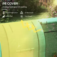 Outsunny Tomato Greenhouse, Garden Growhouse with 2 Roll-up Doors and 4 Mesh Windows, Portable Indoor Outdoor Green House, 185 x 94 x 150cm, Green - 5