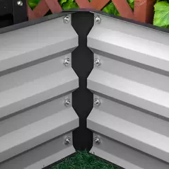 Outsunny Set of Two 60 x 60cm Steel Planter Boxes - Grey - 7