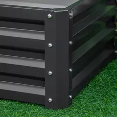 Outsunny Set of Two 60 x 60cm Steel Planter Boxes - Grey - 8