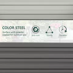 Outsunny 432L Square Raised Garden Bed Box Steel Frame for Vegetables, Flowers and Herbs, 120 x 120 x 30cm, Light Grey - 5