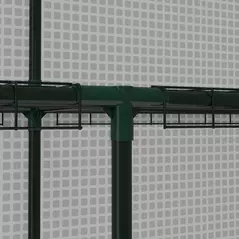 Outsunny Walk-in Greenhouse with 3 Tier 12 Shelves, Small Greenhouse with Reinforced PE Cover, Garden Plant Growhouse with Roll-up Door and Three Mesh Windows, 140 x 213 x 190 cm, White - 9