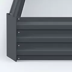 Outsunny Set of 2 291L Raised Garden Bed, Elevated Galvanised Planter Box for Flowers, Herbs, 100x100x30cm, Dark Grey - 9