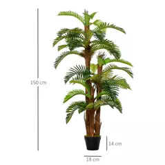 Outsunny Set of 2 Artificial Plant Tropical Fern in Pot, Fake Plants for Home Indoor Outdoor Decor, 150cm, Green - 3