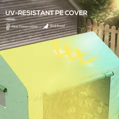 Outsunny Greenhouse, Walk-in Garden Grow House with Roll-up Door and Mesh Windows, 200 x 140 x 200cm, Green - 4