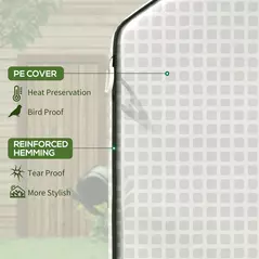 Outsunny Greenhouse Cover Replacement Walk-in PE Hot House Cover with Roll-up Door and Windows, 140 x 73 x 190cm, White - 4