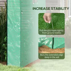 Outsunny 180 x 180cm Walk-In Polytunnel Greenhouse - Green - 6