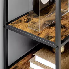 HOMCOM Industrial Bookcase Shelf, 6 Tier Metal Shelving, Storage Shelves for Living Room, Home Office, Bedroom, Rustic Brown - 8