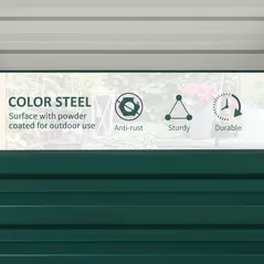 Outsunny Set of Two 60 x 60cm Steel Planter Boxes - Green - 5