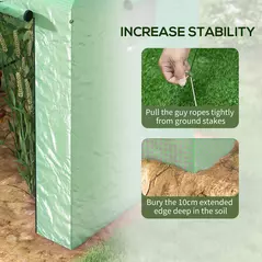 Outsunny Greenhouse, Walk-in Garden Grow House with Roll-up Door and Mesh Windows, 200 x 140 x 200cm, Green - 7