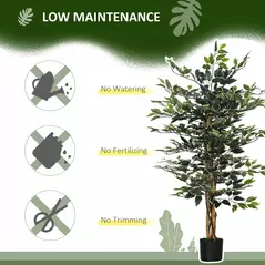 HOMCOM Set of Two Artificial Ficus Trees - 5