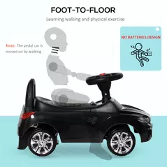 HOMCOM Ride on Car Baby Toddler Walker Foot to Floor Sliding Car Slider, Black - 6
