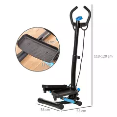 HOMCOM Adjustable Twist Stepper Fitness Step Machine, LCD Screen, Height-Adjust Handlebars, Home Gym, Black and Blue - 3