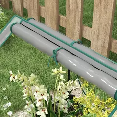 Outsunny 61 x 61cm Garden Planter Bed, with Cover - Grey - 7