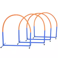 PawHut Four-Piece Portable Dog Agility Equipment - Blue - 1