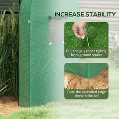 Outsunny Tomato Greenhouse, Garden Growhouse with 2 Roll-up Doors and 4 Mesh Windows, Portable Indoor Outdoor Green House, 185 x 94 x 150cm, Green - 7