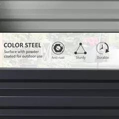 Outsunny Set of Two 60 x 60cm Steel Planter Boxes - Grey - 4