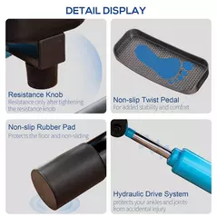 HOMCOM Adjustable Twist Stepper Fitness Step Machine, LCD Screen, Height-Adjust Handlebars, Home Gym, Black and Blue - 6