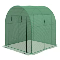 Outsunny 180 x 180cm Walk-In Polytunnel Greenhouse - Green - 1