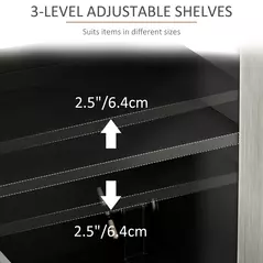 HOMCOM Kitchen Sideboard Storage Cabinet for Living Room with Adjustable Shelves 4 Doors and Pine Wood Legs Black - 5