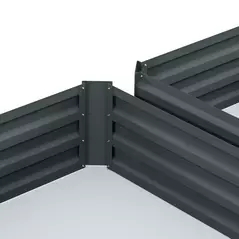 Outsunny Set of 2 291L Raised Garden Bed, Elevated Galvanised Planter Box for Flowers, Herbs, 100x100x30cm, Dark Grey - 8