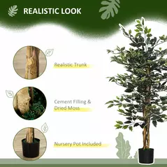 HOMCOM Set of Two Artificial Ficus Trees - 4
