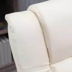 Vinsetto PU Leather Office Chair, Swivel Computer Chair with Footrest, Wheels, Adjustable Height, Cream White - 9