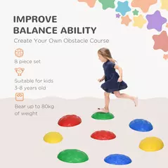 ZONEKIZ Eight-Piece Kids Stepping Stones, with Non-Slip Mats, Balance River Stones - 4